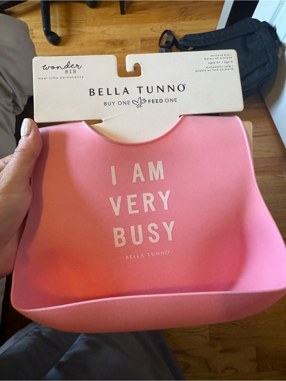 Bella Tunno Pink 'I Am Very Busy' Wonder Bib for Kids